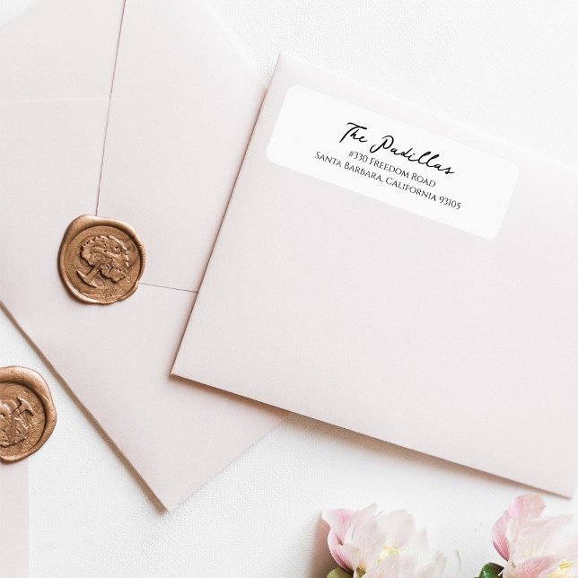 Modern Script Holiday Return Address Sticker (Creator Uploaded)