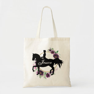 Modern script Horse Custom Name Tote Bag