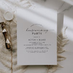 Modern Script Housewarming Party Invitation<br><div class="desc">This modern script housewarming party invitation is perfect for a minimalist event. The simple black and white design features unique industrial lettering typography with modern boho style. Customisable in any colour. Keep the design minimal and elegant,  as is,  or personalise it by adding your own graphics and artwork.</div>