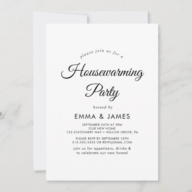 Modern Script Housewarming Party Invitation (Front)