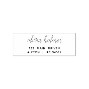 Modern Script Informal Personalized Name Address Self-inking Stamp
