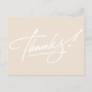Modern Script Ivory Thank You Card