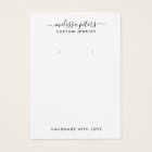 Modern Script Jewellery Earring Display Card