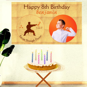 Modern Script Karate Martial Arts Kids Birthday Banner