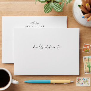 Modern Script Kindly Deliver To A7 Wedding Envelope
