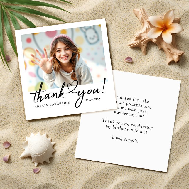Modern Script Lettering Budget Mini Thank You Card (Creator Uploaded)