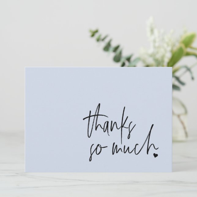 Modern Script Light Blue Thank You Card (Standing Front)