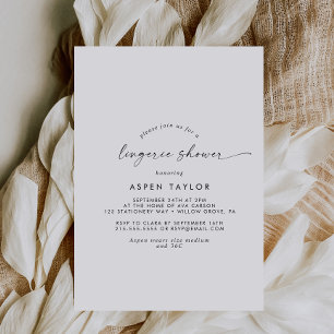 Modern Script Lingerie Shower Invitation