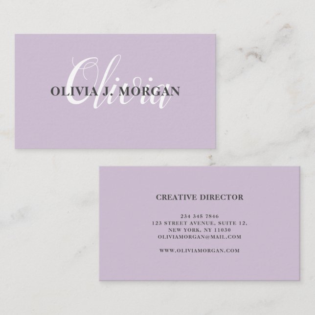 Modern script logo minimal professional name business card (Front/Back)