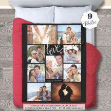 Modern Script LOVE Heart Photo Collage Personalise