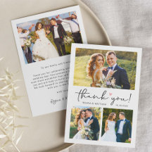 Modern Script Love Heart Wedding Photo Collage