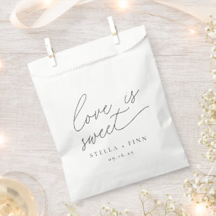 Modern Script Love Is Sweet Wedding Favour Bags