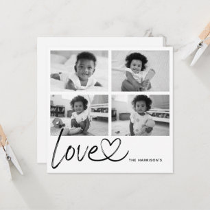 Modern Script Love Photo Collage Card
