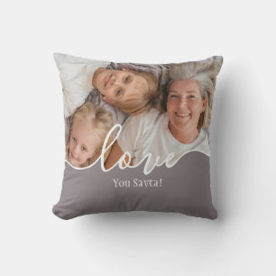 Modern Script Love You Grandma Photo Throw Pillow