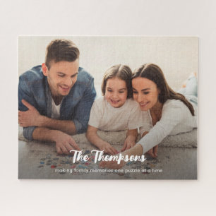 Modern Script Making Family Memories Photo Jigsaw Puzzle