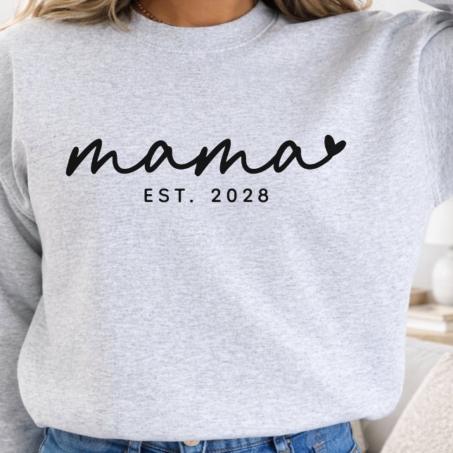Modern script mama sweatshirt, Custom New mum Sweatshirt (modern script mama sweatshirt, personalized new mom sweatshirt gift, first time mom sweatshirt gift)