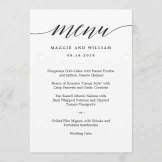 Modern Script Menu Card