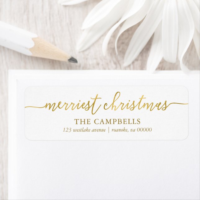 Modern Script "Merriest Christmas" Label (Insitu)