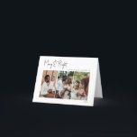 Modern Script Merry & Bright Folded Three-Photo Holiday Card<br><div class="desc">This modern script merry & bright folded three-photo holiday card is perfect for your minimalist shabby chic boho black and white holiday greeting. The minimal whimsical handwritten calligraphy is delicate and rustic while staying classy and elegant. The design reflects a simple all-white winter day and evokes memories of a more...</div>