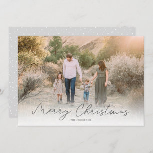 Modern Script Merry Christmas Big Photo Holiday Card