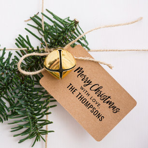 Modern Script Merry Christmas Family Holiday Gift Self-inking Stamp