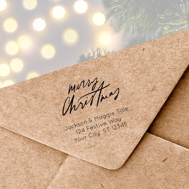 Modern Script Merry Christmas  Rubber Stamp (Script Merry Christmas Rubber Stamp
)