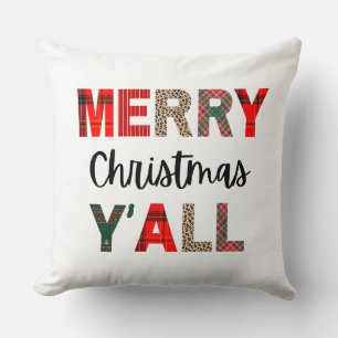 Modern Script Merry Christmas Throw Pillow