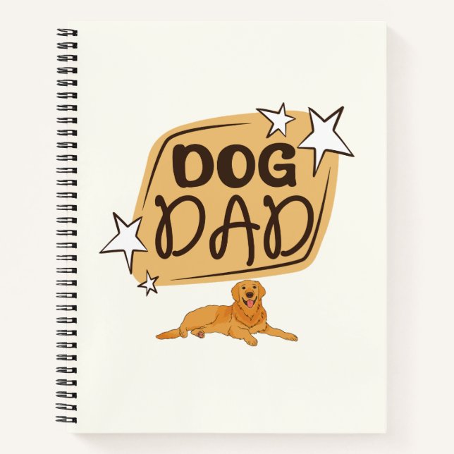 Modern Script Minimal Notebook Journal | dog dad (Front)