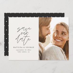 Modern script minimal photo wedding