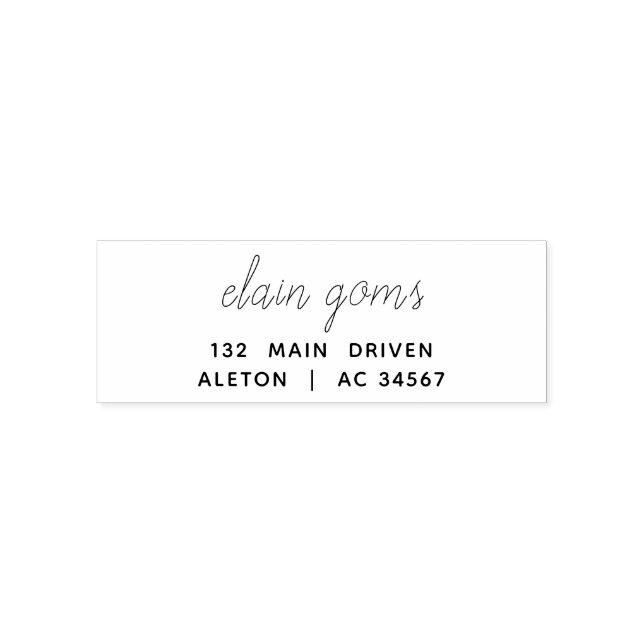 Modern Script | Minimal Simple Return Address Self-inking Stamp (Design)