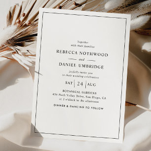 Modern Script Minimal Wedding  Invitation
