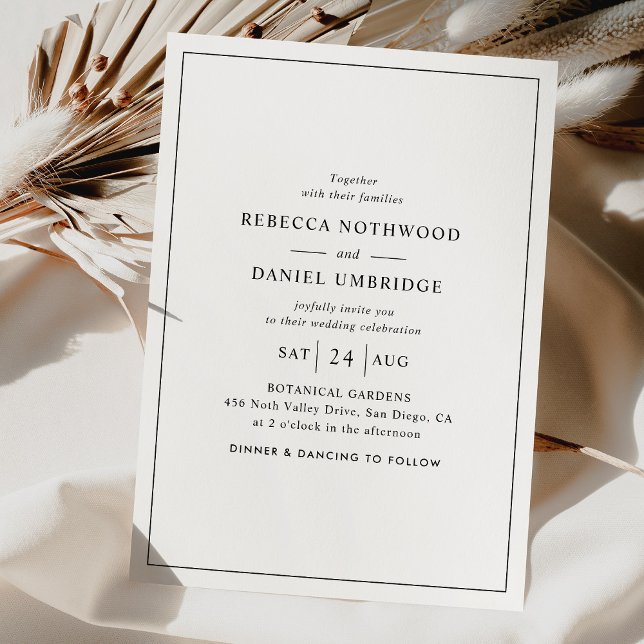Modern Script Minimal Wedding  Invitation (Creator Uploaded)