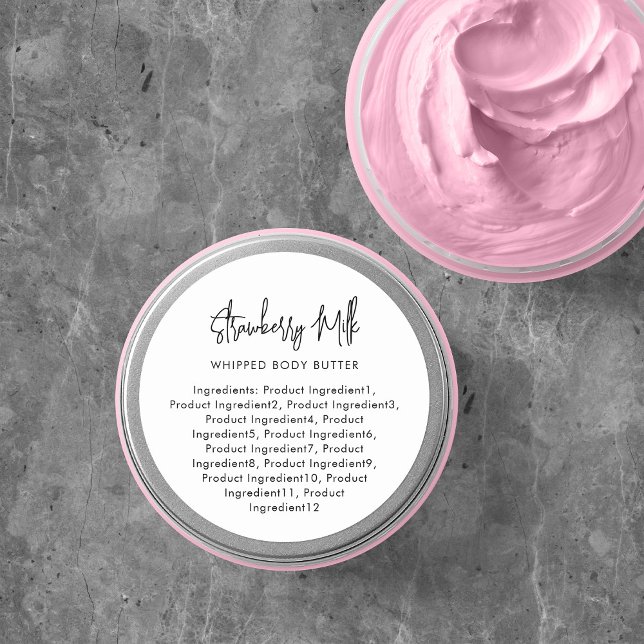 Modern Script Minimalist Ingredients Label (Creator Uploaded)