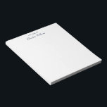 Modern Script Minimalist Monogram Notepad<br><div class="desc">Easily add name and subject or title to customise by clicking the "Personalise" button. Featuring a script typography that you can easily replace with your favourite fonts by using our "Design Tool".</div>
