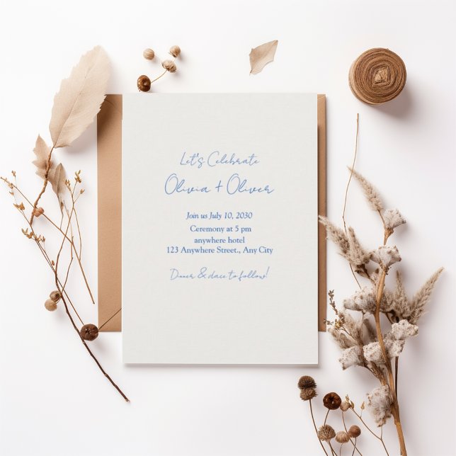 Modern Script Minimalist Wedding Invitation (Creator Uploaded)