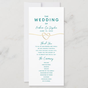 Modern Script Minimalist Wedding Program