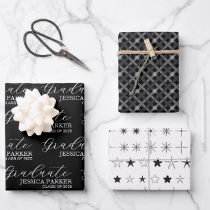 Modern Script Minimalist Wrapping Paper Sheet