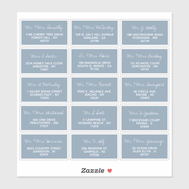 Modern Script Minimalistic Wedding Guest Address (Sheet)