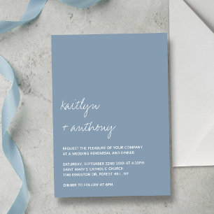 Modern Script Minimalistic Wedding Rehearsal Invitation