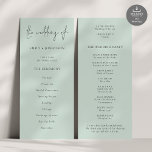 Modern Script Mint Green Wedding Program Invitation<br><div class="desc">Modern Script Mint Green Wedding Available digitally and printed. A modern typographical design for your wedding programs. The main header is in a stylish set script and the rest of the text you can easily personalise. You can change the text and background colours if you wish to match your wedding...</div>