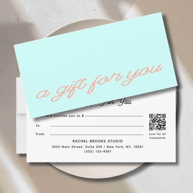 Modern Script Mint QR Code Gift Certificate (Modern Script Mint QR Code Gift Certificate)