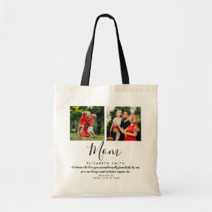 Modern Script Mom Quote Photo Tote Bag