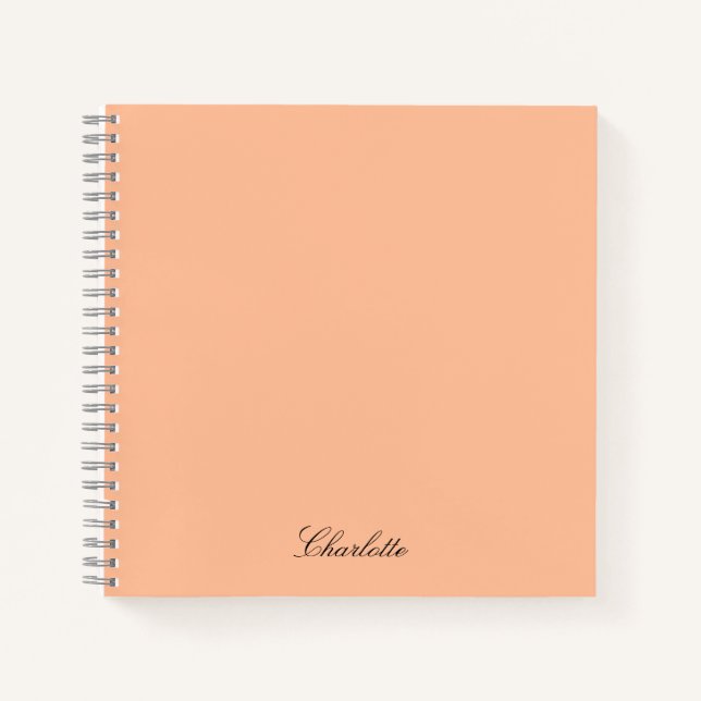 Modern Script Monogram Elegant Custom Notebook (Front)