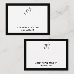 Modern Script Monogram Name and Title Card