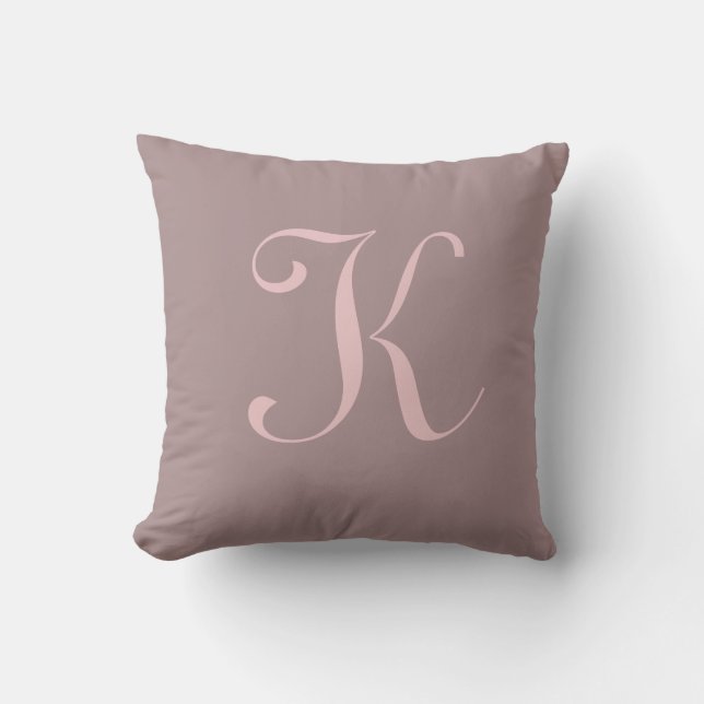 Modern Script Monogram Pink Cushion (Front)