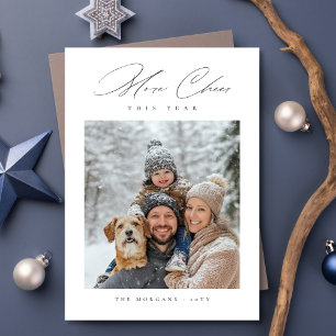 Modern Script More Cheer This Year Christmas Photo Holiday Card