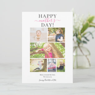 Modern script mothers day 6 photo collage poem card
