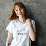 Modern Script Mrs Name T-Shirt<br><div class="desc">Modern Script Mrs Name,  Perfect addition to the bride-to-be’s gift box. Easily personalise with name.</div>