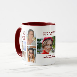 Modern Script Multi Photo Graduation Graduate Mug