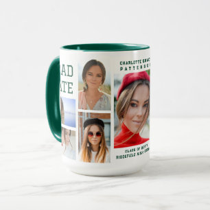 Modern Script Multi Photo Graduation Graduate Mug